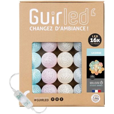 Luz de LED de Algodão Guirled - Luz Noturna para Bebê - 3 Intensidades - 16 Bolas Luz de LED de Algodão Guirled - Luz Noturna para Bebê - 3 Intensidades - 16 Bolas