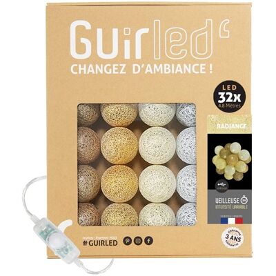 Fita de luz LED com bolas de algodão - Luz noturna para bebê 2h - 3 intensidades - 32 bolas - 3,2m - Amarelo Fita de luz LED com bolas de algodão - Luz noturna para bebê 2h - 3 intensidades - 32 bolas - 3,2m - Amarelo
