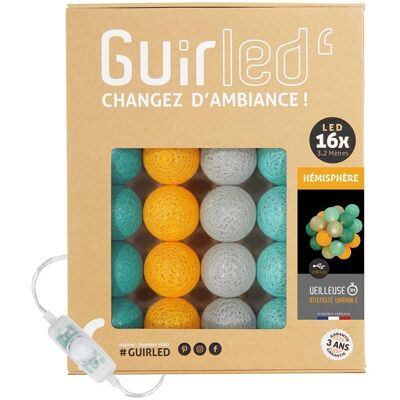 Guirled Corrente de Luz de Algodão Verde - Luz Noturna para Bebê - 16 Bolas Guirled Corrente de Luz de Algodão Verde - Luz Noturna para Bebê - 16 Bolas