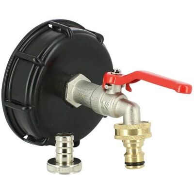 Raccord cuve eau en laiton - Filetage S100X8 - Robinet en laiton 15mm + Nez 20x27 - Publicité Raccord cuve eau en laiton - Filetage S100X8 - Robinet en laiton 15mm + Nez 20x27 - Publicité