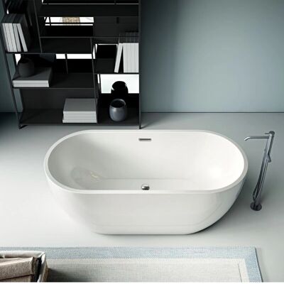 Stano Vasca freestanding bianca - 156 cm design ovale Stano Vasca freestanding bianca - 156 cm design ovale