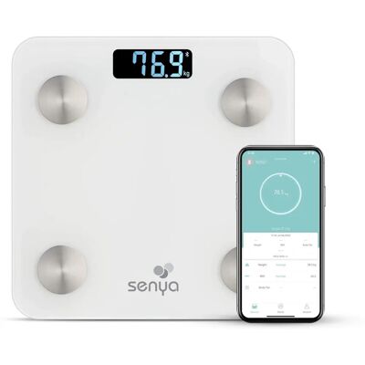 Analyseur d'impédance Bluetooth Senya - Balance de salle de bain - 180kg - Blanc Analyseur d'impédance Bluetooth Senya - Balance de salle de bain - 180kg - Blanc