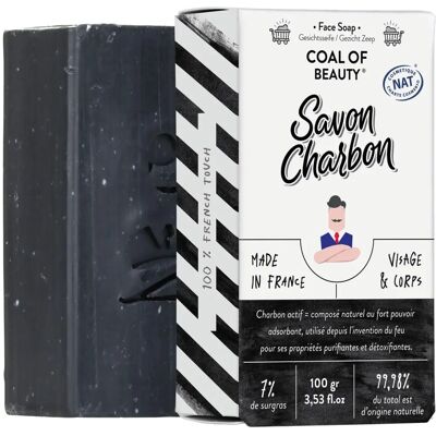 Sapone naturale al carbone per viso e corpo di Monsieur Barbier - Purificante e vegano Sapone naturale al carbone per viso e corpo di Monsieur Barbier - Purificante e vegano
