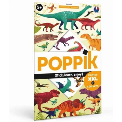 Poppik Dinosaurier Lernposter mit Stickern - 100x68cm Poppik Dinosaurier Lernposter mit Stickern - 100x68cm