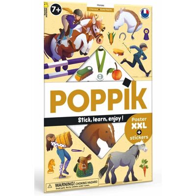 Poppik 1841263 Pferde Poster - Lernposter mit wiederverwendbaren Stickern Poppik 1841263 Pferde Poster - Lernposter mit wiederverwendbaren Stickern