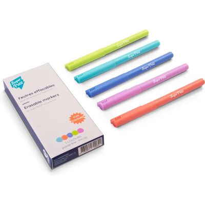 Set de 5 feutres à pointe fine SuperPetit - Couleurs variées - Publicité Set de 5 feutres à pointe fine SuperPetit - Couleurs variées - Publicité