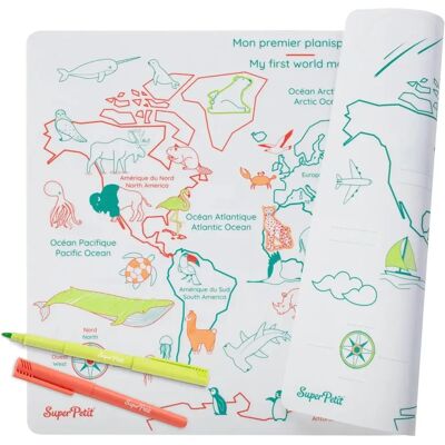 Ensemble Carte du Monde en Silicone - Jouet Éducatif 3+ - Publicité Ensemble Carte du Monde en Silicone - Jouet Éducatif 3+ - Publicité