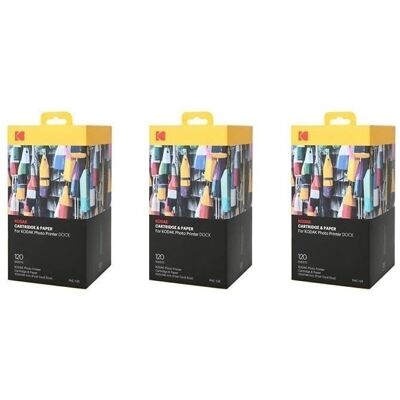 Pack Kodak 3xPHC120 Papier et Cartouches - 360 Photos - Publicité Pack Kodak 3xPHC120 Papier et Cartouches - 360 Photos - Publicité