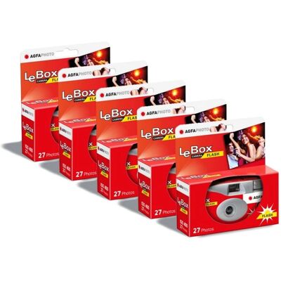 Agfaphoto AGFA PHOTO Pack 5x601020 - Appareil jetable avec flash - Gris/rouge - Publicité Agfaphoto AGFA PHOTO Pack 5x601020 - Appareil jetable avec flash - Gris/rouge - Publicité