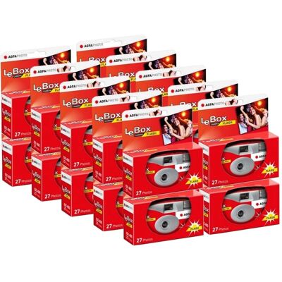 AgfaPhoto Pack 20x601020 - Einwegkamera mit Blitz, 27 Fotos, 31mm Objektiv - Grau & Rot AgfaPhoto Pack 20x601020 - Einwegkamera mit Blitz, 27 Fotos, 31mm Objektiv - Grau & Rot