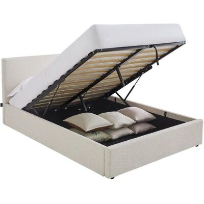 Homifab - Tina - Beige - 140x190 cm - Lits avec rangement - Publicité Homifab - Tina - Beige - 140x190 cm - Lits avec rangement - Publicité