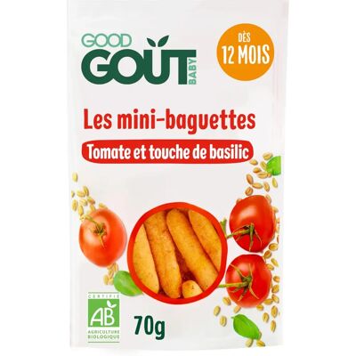 Mini-Baguettes Good Gout Tomate Basilic 12M+ 70g - Publicité Mini-Baguettes Good Gout Tomate Basilic 12M+ 70g - Publicité
