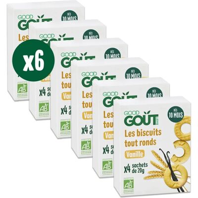Biscuits bio vanille pour bébé - Forme d’anneau - 10m+ - 80g - Publicité Biscuits bio vanille pour bébé - Forme d’anneau - 10m+ - 80g - Publicité