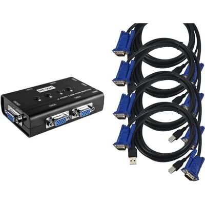 Kalea-Informatique Kvm Switch Manuel - 4 Ports, USB, VGA - Avec Câbles Kalea-Informatique Kvm Switch Manuel - 4 Ports, USB, VGA - Avec Câbles