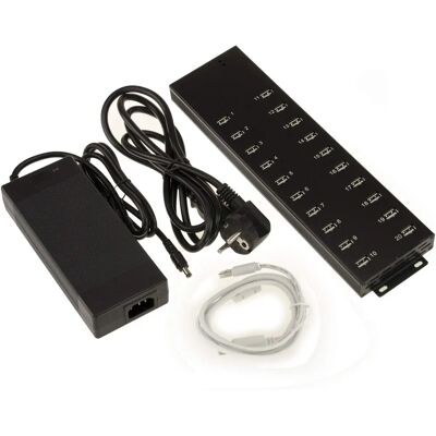 Kalea Informatique USB-hub 20-poorten - 96W Maximaal - 0,9A per Poort - Industrieel Kalea Informatique USB-hub 20-poorten - 96W Maximaal - 0,9A per Poort - Industrieel