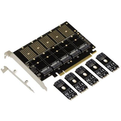 Carte de Stockage Kalea Informatique PCIe 3.1 16x - 5x M.2 SSD (B Key/Sata) - Dissipateur Carte de Stockage Kalea Informatique PCIe 3.1 16x - 5x M.2 SSD (B Key/Sata) - Dissipateur