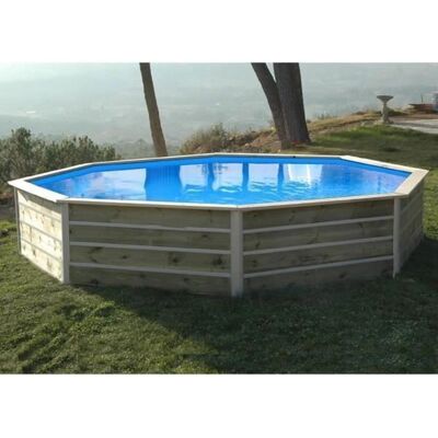 Waterclip Saint Bernard - Piscine en bois octogonale - 5,5x3,75x1,29m - Publicité Waterclip Saint Bernard - Piscine en bois octogonale - 5,5x3,75x1,29m - Publicité