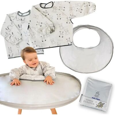 Hello Hippo - Conjunto De Babadores Impermeáveis - 4–12 meses - Velcro - Babadores Hello Hippo - Conjunto De Babadores Impermeáveis - 4–12 meses - Velcro - Babadores