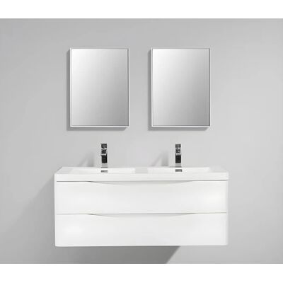 STANO. Mueble de baño doble lavabo - Diseño moderno blanco STANO. Mueble de baño doble lavabo - Diseño moderno blanco