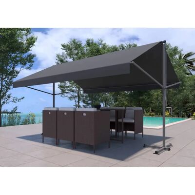 Concept-Usine Iseo - Store banne double pente gris 4x3m Concept-Usine Iseo - Store banne double pente gris 4x3m