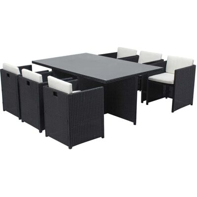 Concept-usine Set Mobili da Giardino Miami 6 - Nero/Bianco Concept-usine Set Mobili da Giardino Miami 6 - Nero/Bianco