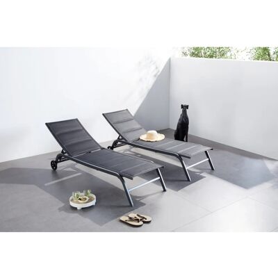 Concept Usine Lisboa Strandstuhl - Aluminium, Textilene, Schwarz - Strandstuhl Concept Usine Lisboa Strandstuhl - Aluminium, Textilene, Schwarz - Strandstuhl