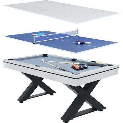 Concept-usine - Mesa multi-juegos blanca para ping-pong y billar Texas Concept-usine - Mesa multi-juegos blanca para ping-pong y billar Texas