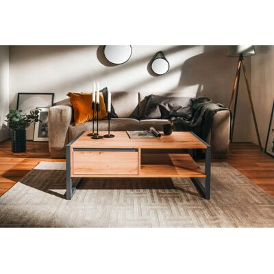 Concept-usine - Table basse industrielle avec tiroir Kotor - Publicité Concept-usine - Table basse industrielle avec tiroir Kotor - Publicité