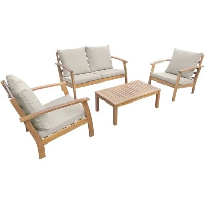Ensemble de Jardin Ushuaïa - Acacia FSC, Coussins Épaissis, Design Moderne - Publicité Ensemble de Jardin Ushuaïa - Acacia FSC, Coussins Épaissis, Design Moderne - Publicité