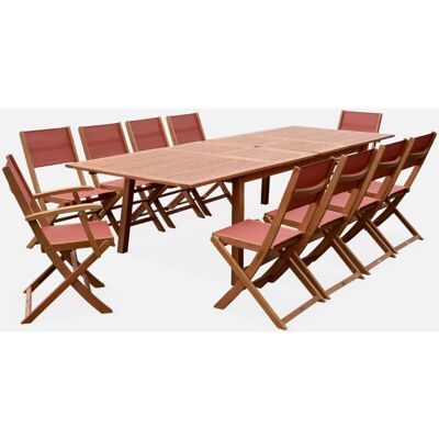 SWEEEK Set Giardino Eucalipto - Estensibile 200-300cm - 10 Posti SWEEEK Set Giardino Eucalipto - Estensibile 200-300cm - 10 Posti