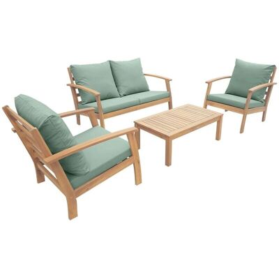 Set da Giardino Sweeek - Legno di Acacia, Cuscini Grigio Verde - Arredo da Esterno Set da Giardino Sweeek - Legno di Acacia, Cuscini Grigio Verde - Arredo da Esterno