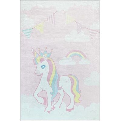 Tappeto per bambini rosa di Mani Textile - 80x150cm - Morbido, Antiscivolo, Lavabile Tappeto per bambini rosa di Mani Textile - 80x150cm - Morbido, Antiscivolo, Lavabile