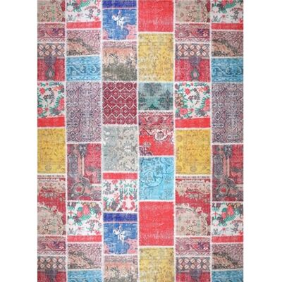Alfombra de interior Mani Textile TETRIS - Azul - Vintage, Antideslizante, 80x150cm Alfombra de interior Mani Textile TETRIS - Azul - Vintage, Antideslizante, 80x150cm