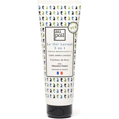 Au poil 250ml Gel Lavant Homme - 3-en-1 pour Cheveux, Corps, Barbe Au poil 250ml Gel Lavant Homme - 3-en-1 pour Cheveux, Corps, Barbe