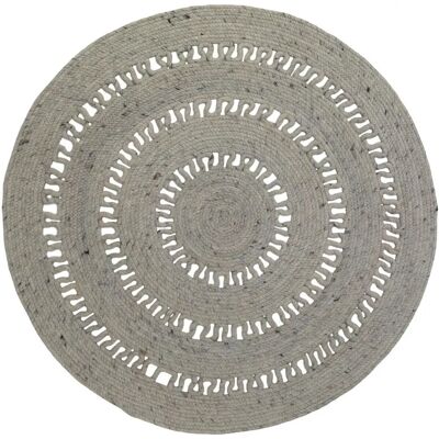 Tapis rond en laine et coton BIBEK gris - Décoration chambre enfant Tapis rond en laine et coton BIBEK gris - Décoration chambre enfant