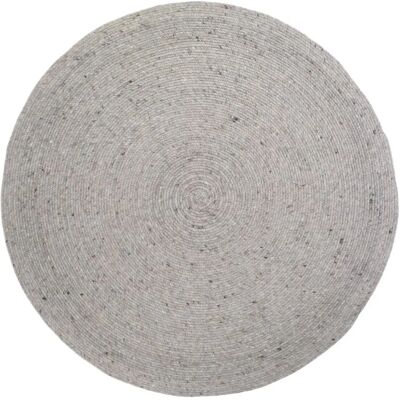 Tapis rond gris Neethu en coton et laine - Enfant - Publicité Tapis rond gris Neethu en coton et laine - Enfant - Publicité