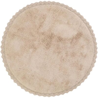 Tapis rond en coton nude Nattiot - Décoration sûre pour enfants Tapis rond en coton nude Nattiot - Décoration sûre pour enfants