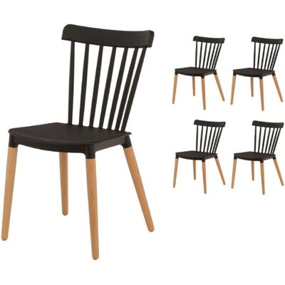 Kosmi Modelo POP Sillas de Bar de Resina Negra Estilo Escandinavo - Sillas de Comedor Kosmi Modelo POP Sillas de Bar de Resina Negra Estilo Escandinavo - Sillas de Comedor