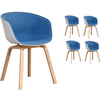 KOSMI Silla Escandinava con Carcasa de Resina Azul - Silla KOSMI Silla Escandinava con Carcasa de Resina Azul - Silla