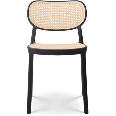 KOSMI - Silla de restaurante negra de estilo vintage - Mobiliario interior/exterior KOSMI - Silla de restaurante negra de estilo vintage - Mobiliario interior/exterior
