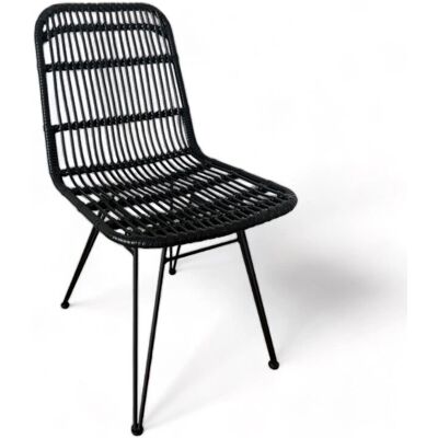 KOSMI Silla de ratán estilo natural negro en resina tejida - Silla KOSMI Silla de ratán estilo natural negro en resina tejida - Silla