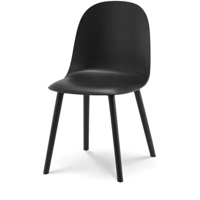 Kosmi - Silla de comedor negra de resina moderna - 44cm de ancho Kosmi - Silla de comedor negra de resina moderna - 44cm de ancho