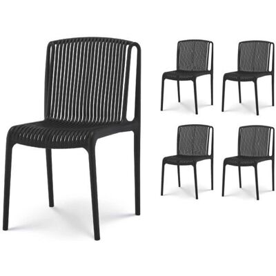 Kosmi Modelo - Conjunto de 4 sillas de jardín negras - Muebles de exterior Kosmi Modelo - Conjunto de 4 sillas de jardín negras - Muebles de exterior