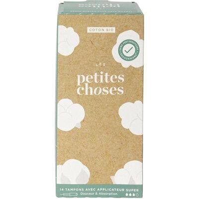 Tampons en coton bio Les Petites Choses avec applicateur - Super - Hygiène - Publicité Tampons en coton bio Les Petites Choses avec applicateur - Super - Hygiène - Publicité