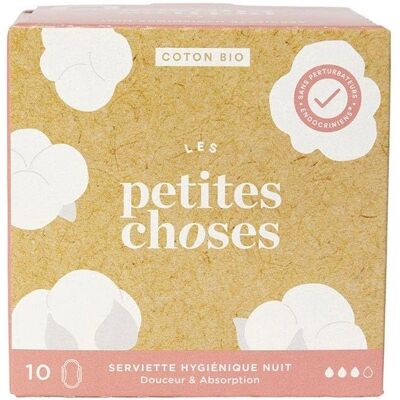 Les Petites Choses Serviettes Hygiéniques Nuit Bio - 10 pièces - Publicité Les Petites Choses Serviettes Hygiéniques Nuit Bio - 10 pièces - Publicité