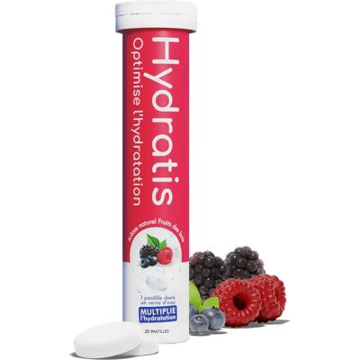 Hydratis 20 Pastilles Effervescentes - Fruits des Bois - Complément Électrolytes - Publicité Hydratis 20 Pastilles Effervescentes - Fruits des Bois - Complément Électrolytes - Publicité