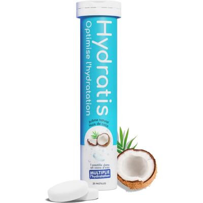 Pastilles d'Hydratation Saveur Noix de Coco - Hydratis Tablets - Publicité Pastilles d'Hydratation Saveur Noix de Coco - Hydratis Tablets - Publicité