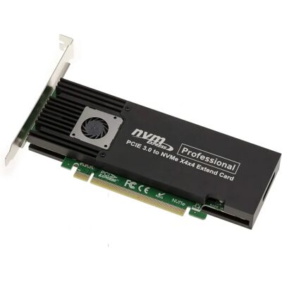 Carte d'extension PCIe 3.0 x16 pour SSD - M-Key, NVMe, ASM2824 Carte d'extension PCIe 3.0 x16 pour SSD - M-Key, NVMe, ASM2824