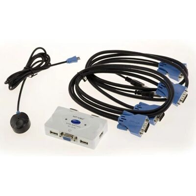 Kalea-Informatique Kvm Switch VGA USB 4 Portar Automat - Komplett med kablar och fjärrkontroll Kalea-Informatique Kvm Switch VGA USB 4 Portar Automat - Komplett med kablar och fjärrkontroll