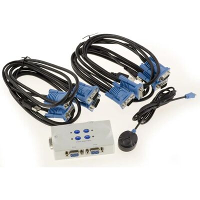 Kalea-Informatique KVM-Umschalter - 4 Ports VGA USB, Automatisch, Mit Kabeln & Fernbedienung Kalea-Informatique KVM-Umschalter - 4 Ports VGA USB, Automatisch, Mit Kabeln & Fernbedienung